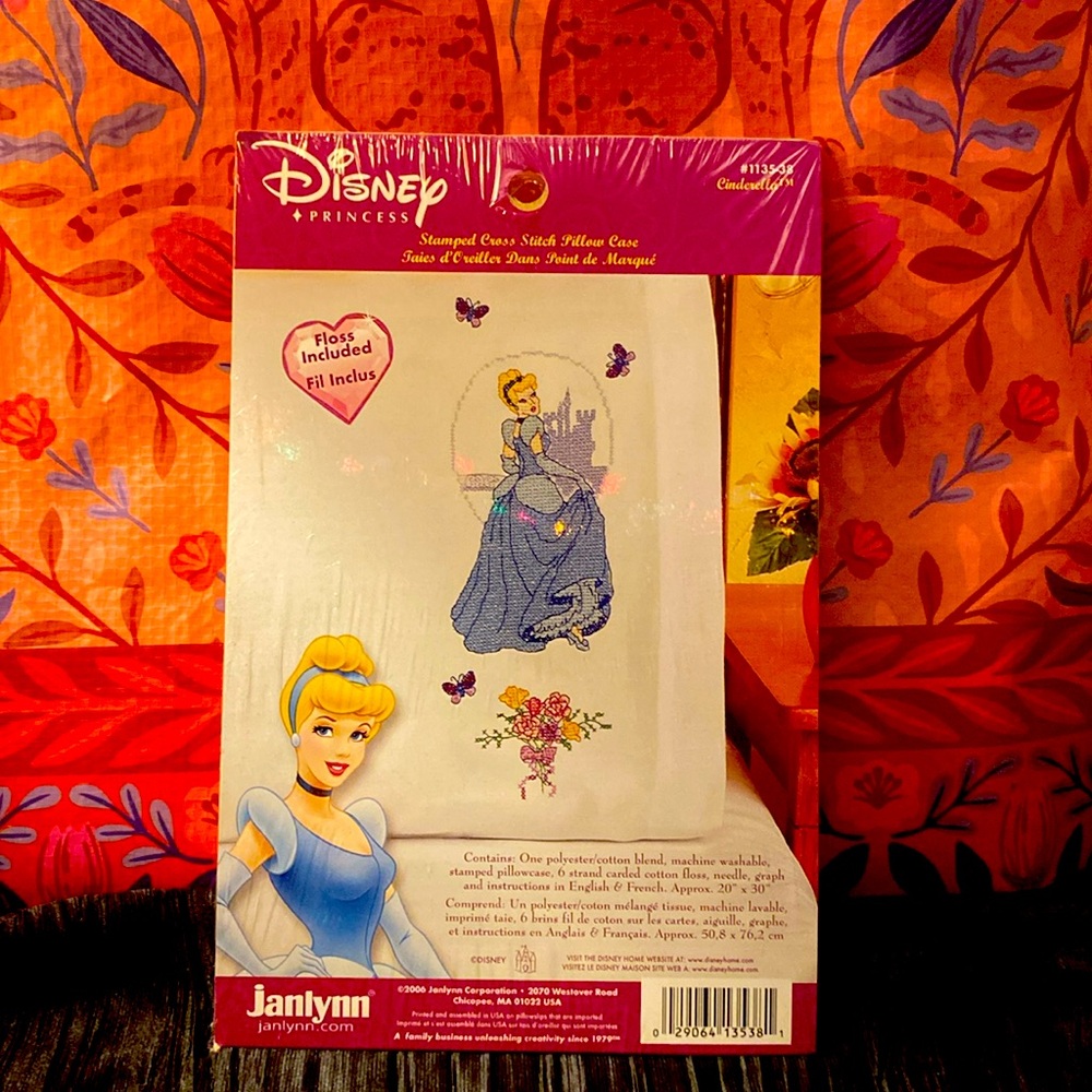 Disney Cinderella Stamped Cross Stitch Pillow case